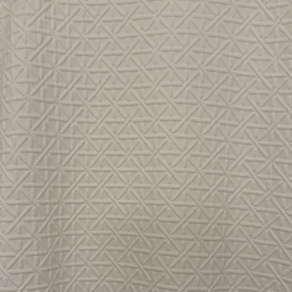 Stylish White Lattice Embossed Dress with Light Blue Trim NWOT - Picture 3 of 5